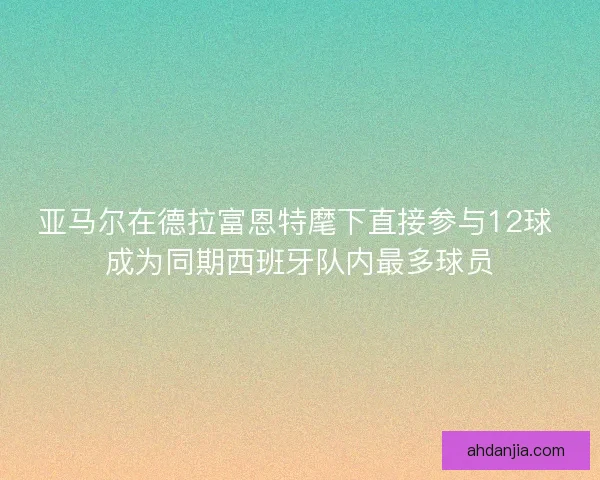 亚马尔在德拉富恩特麾下直接参与12球 成为同期西班牙队内最多球员