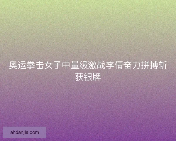 奥运拳击女子中量级激战李倩奋力拼搏斩获银牌